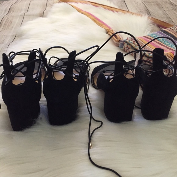 Sam Edelman NWOB Serene Suede Lace Up Block Heels - Picture 7 of 8